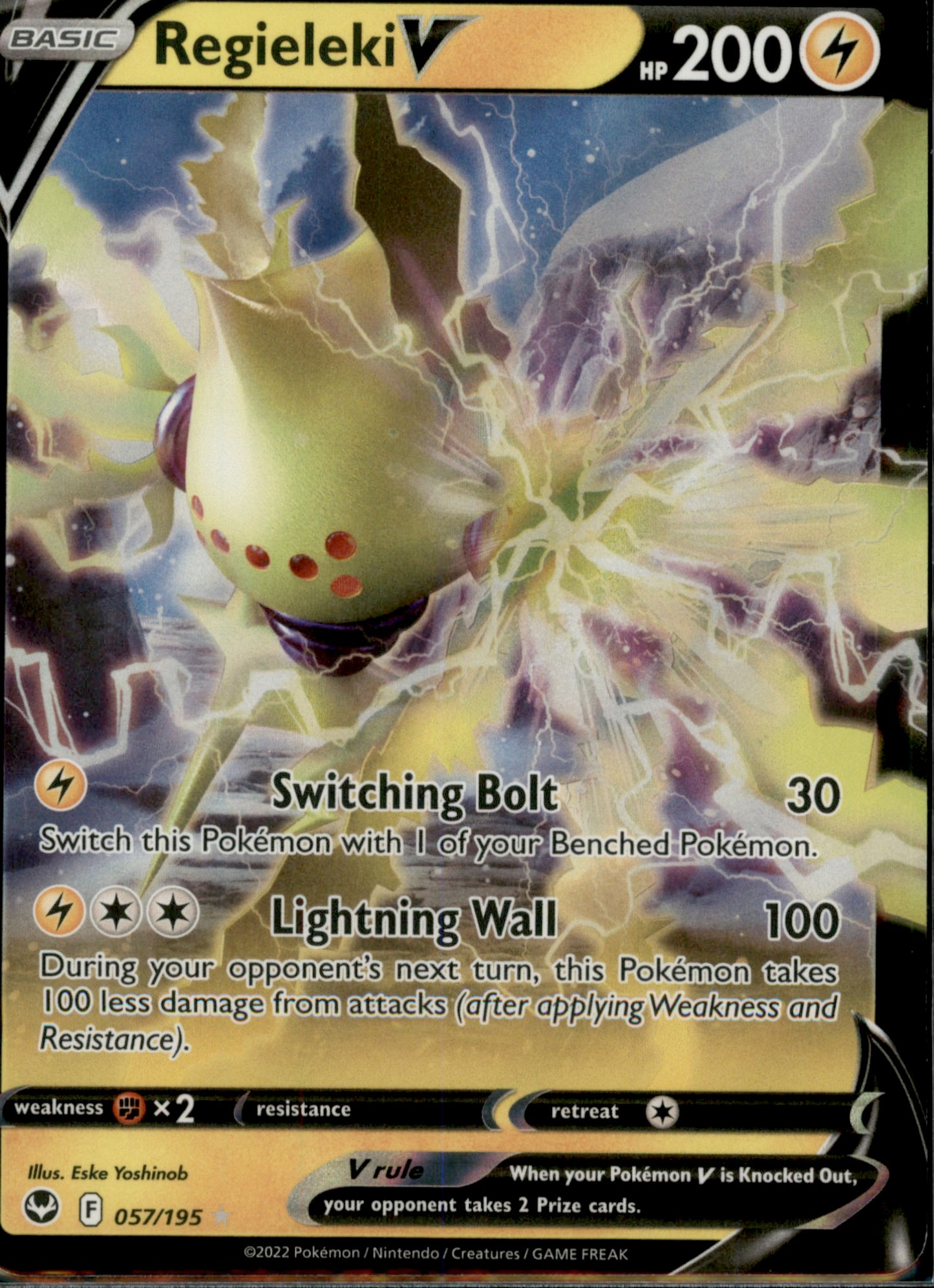 Regieleki V Ultra Rare SWSH12: Silver Tempest 057/195 NM