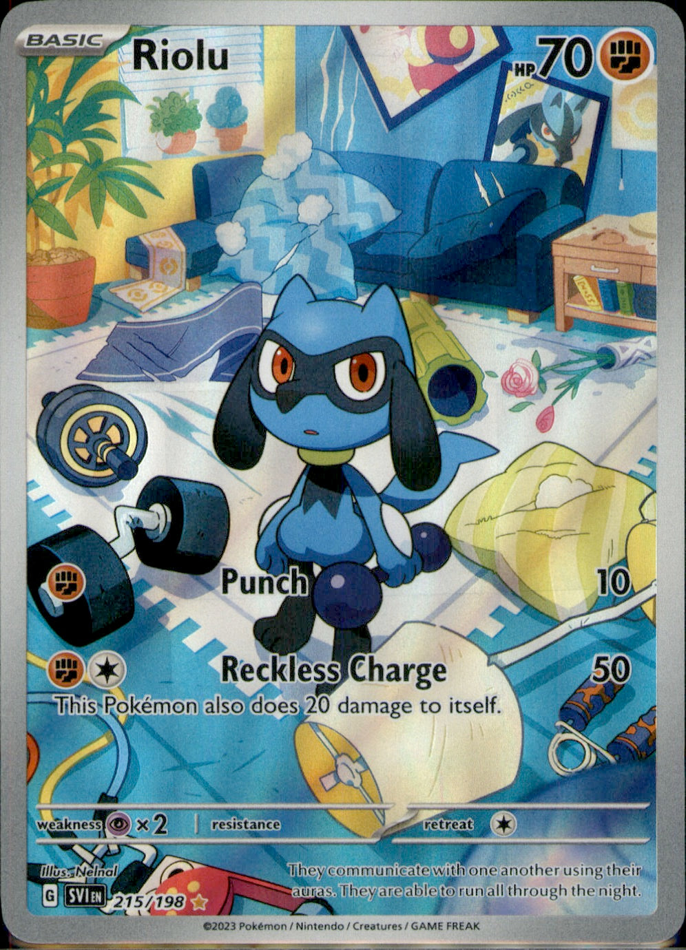 Riolu Illustration Rare SV01: Scarlet & Violet Base Set 215/198 NM