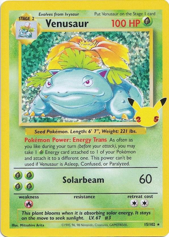 Venusaur Classic Collection Celebrations: 15/102 - NM Graded 9.5 (Back)
