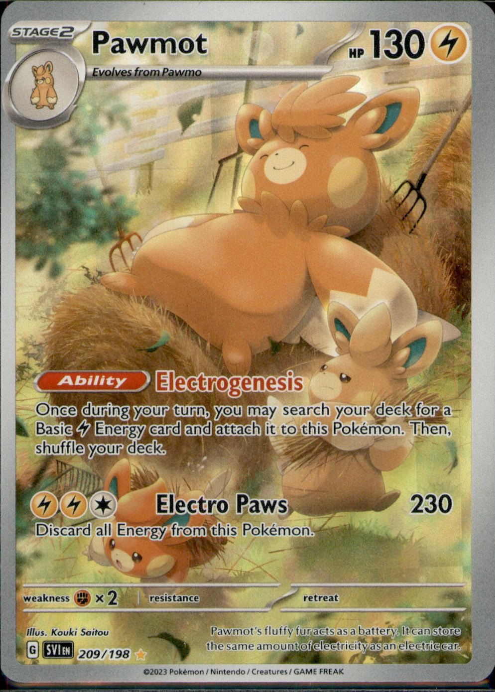 Pawmot Illustration Rare SV01: Scarlet & Violet Base Set 209/198 NM