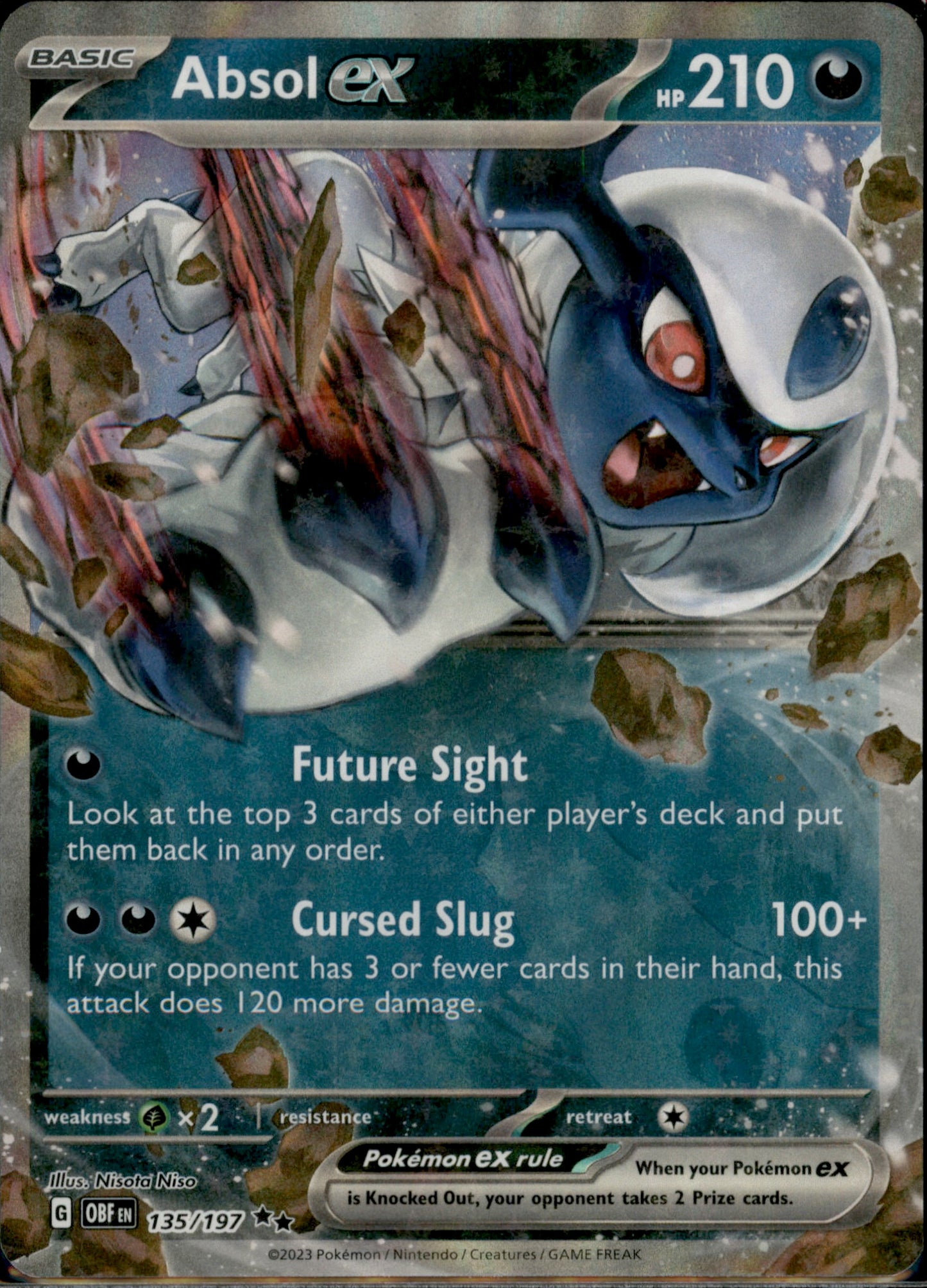 Absol ex Double Rare SV03: Obsidian Flames 135/197 NM