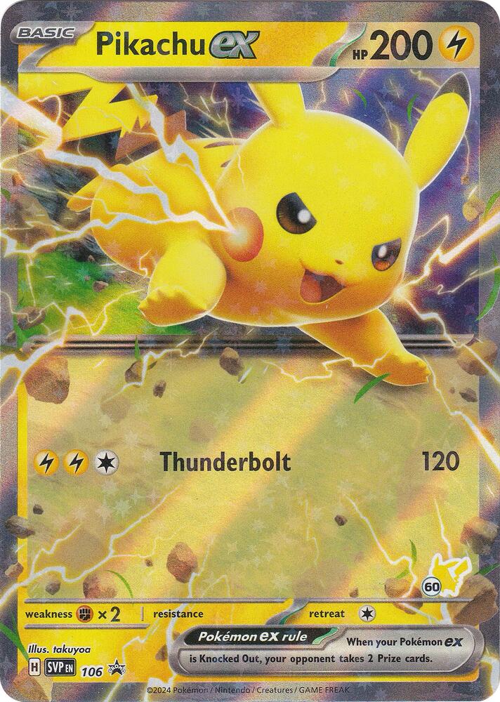 Pikachu ex (Pikachu 60) Holo Rare Battle Academy 2024 106 NM