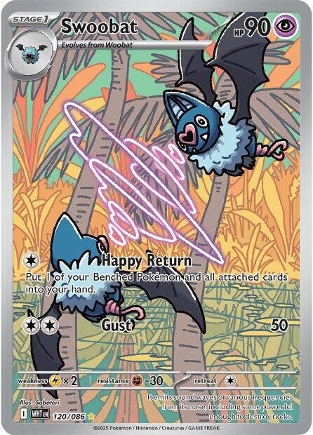 Swoobat Illustration Rare SV: White Flare 120/086 NM