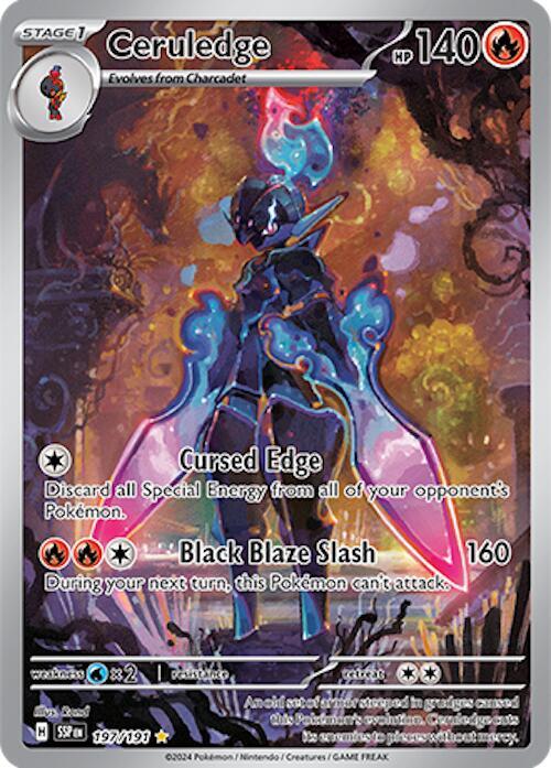 Ceruledge Illustration Rare SV08: Surging Sparks 197/191 NM (Back)