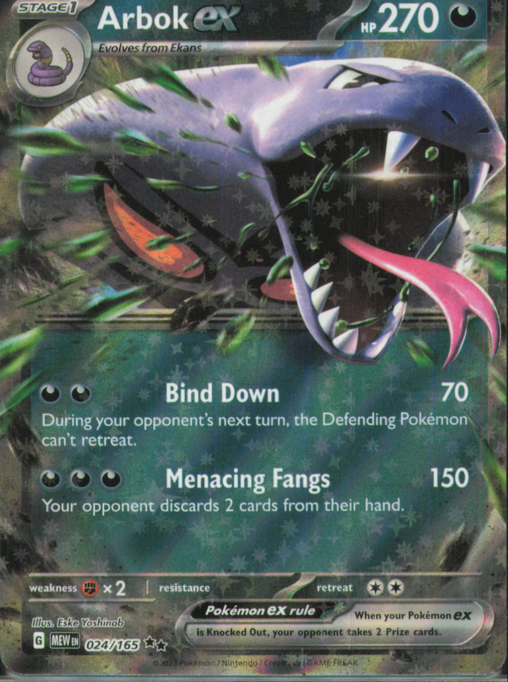Arbok ex Double Rare SV: Scarlet & Violet 151 024/165 NM
