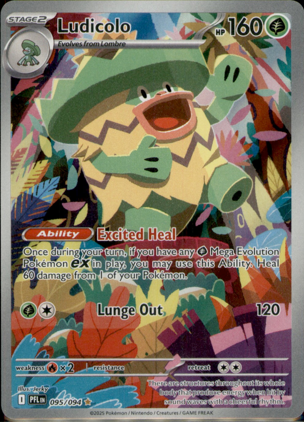 Ludicolo Illustration Rare ME02: Phantasmal Flames 095/094 NM