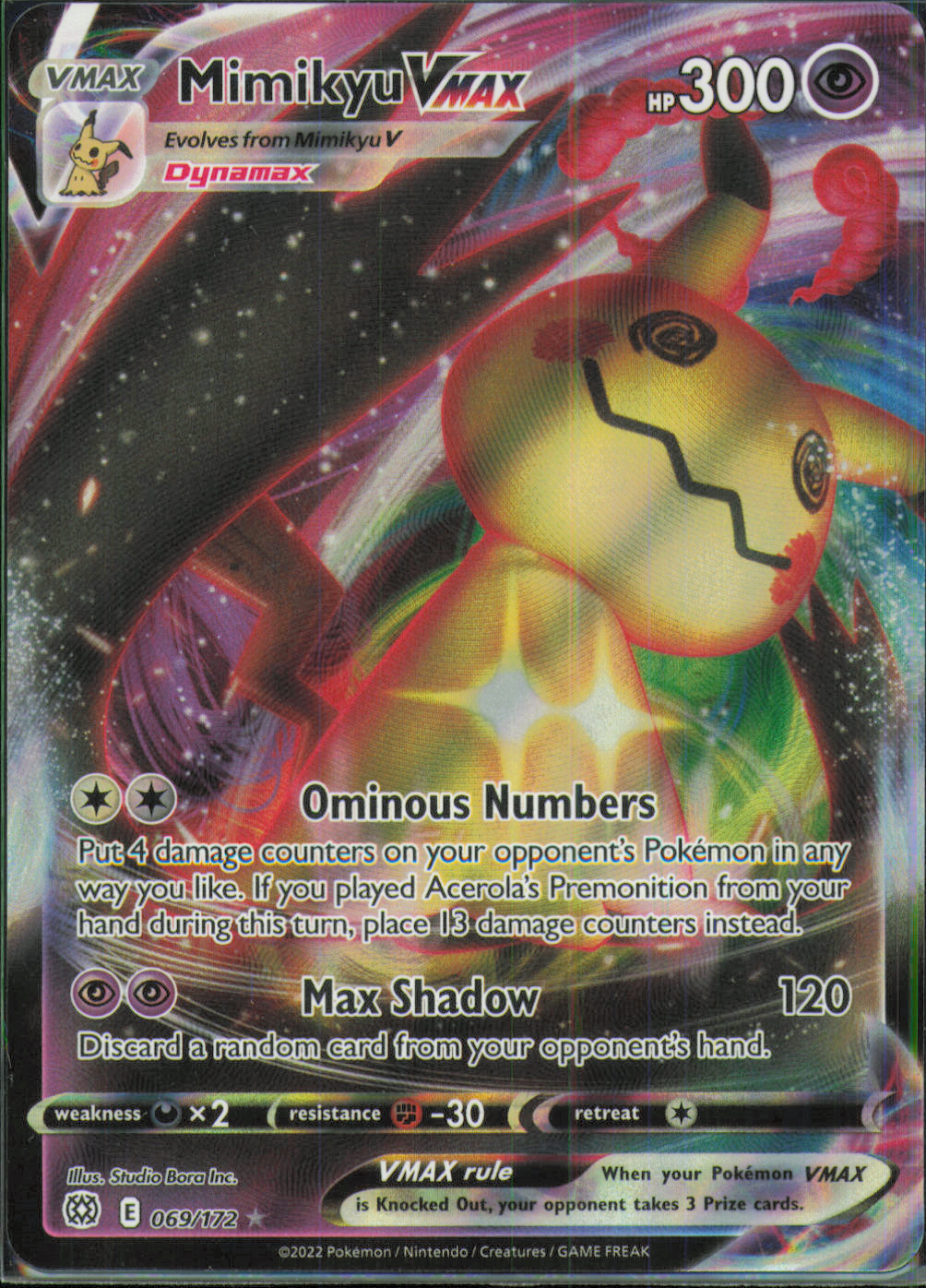 Mimikyu VMAX Ultra Rare SWSH09: Brilliant Stars 069/172 NM