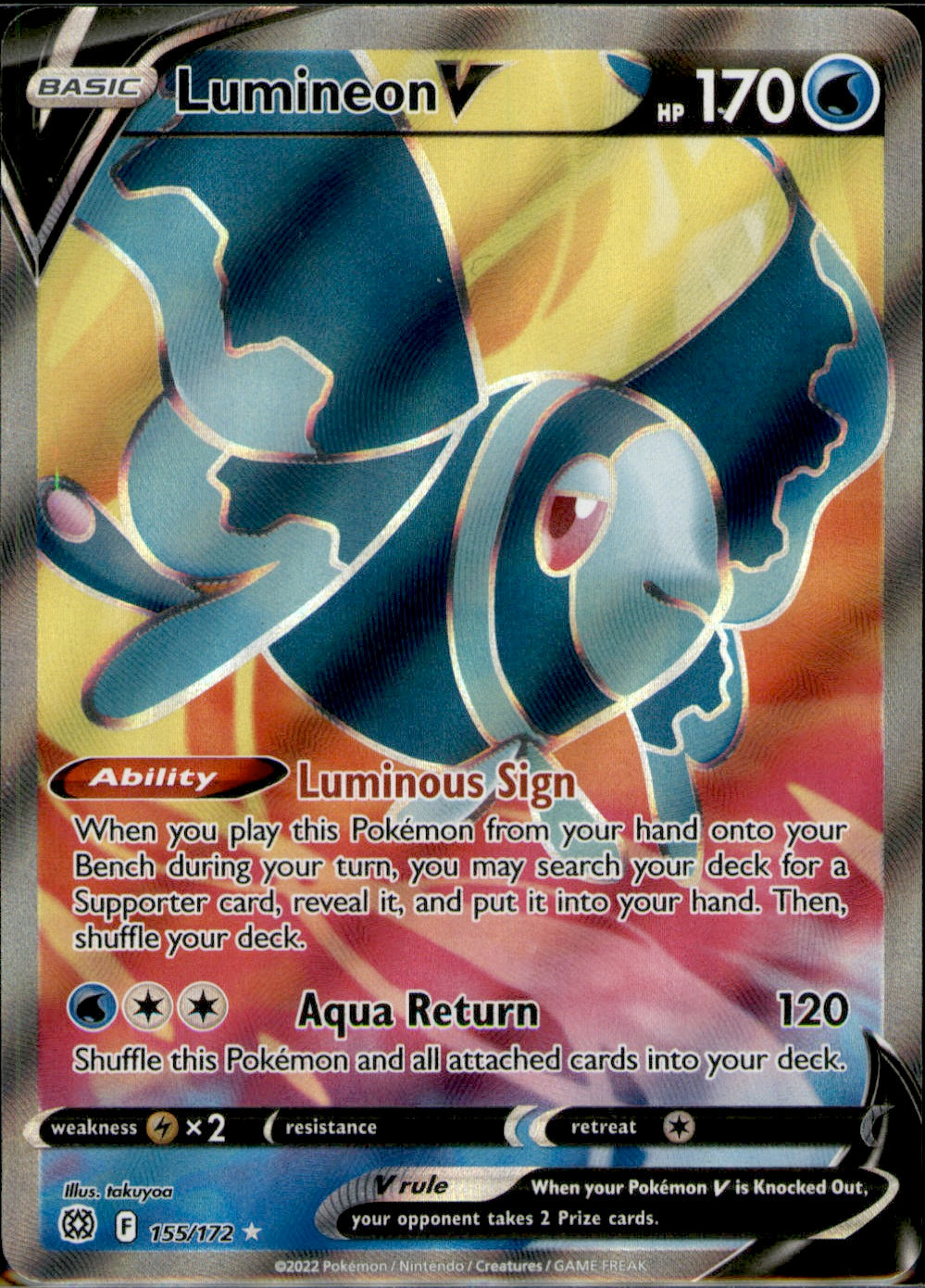 Lumineon V (Full Art) Ultra Rare SWSH09: Brilliant Stars 155/172 NM