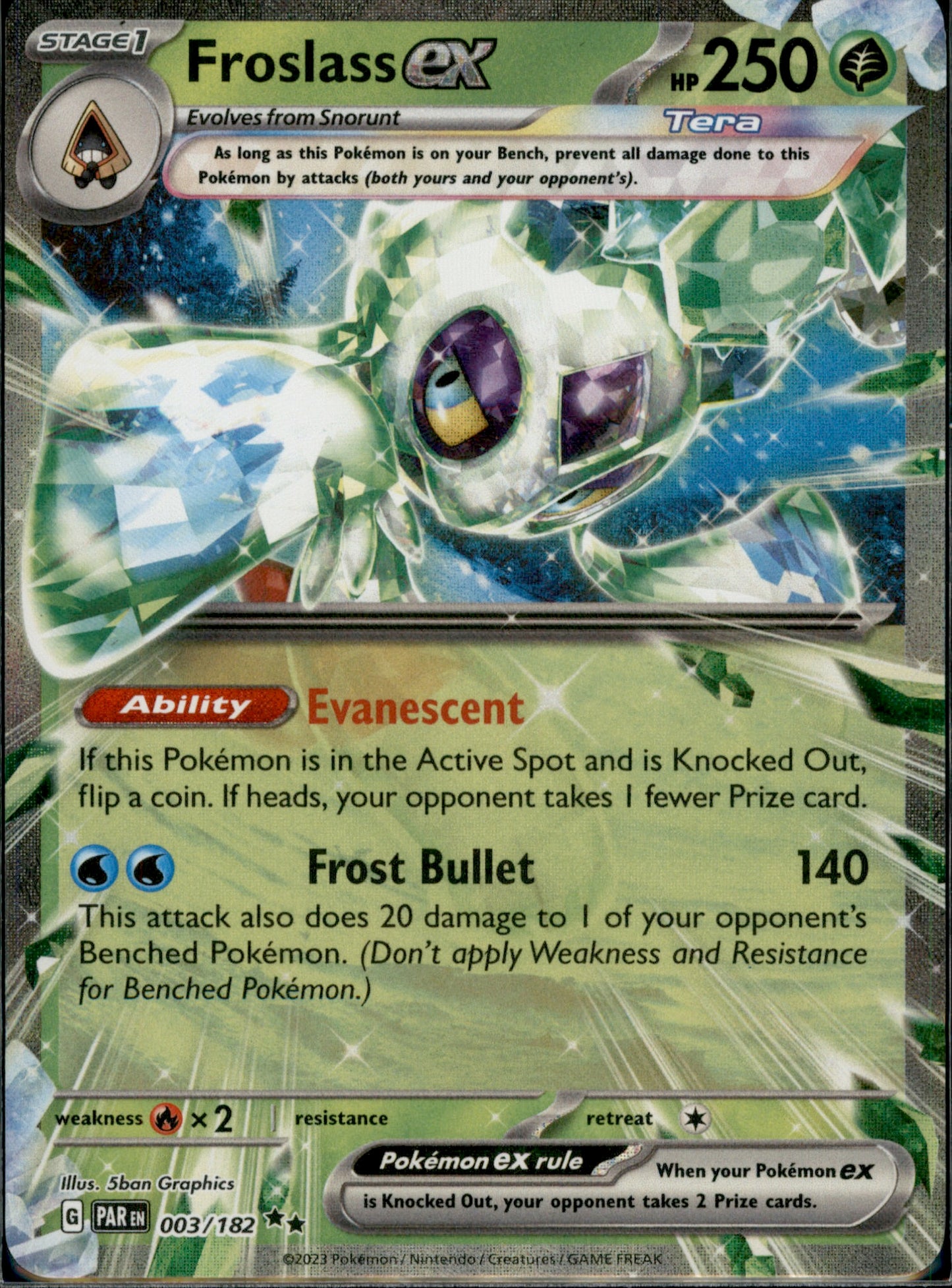 Froslass ex Double Rare SV04: Paradox Rift 003/182 NM
