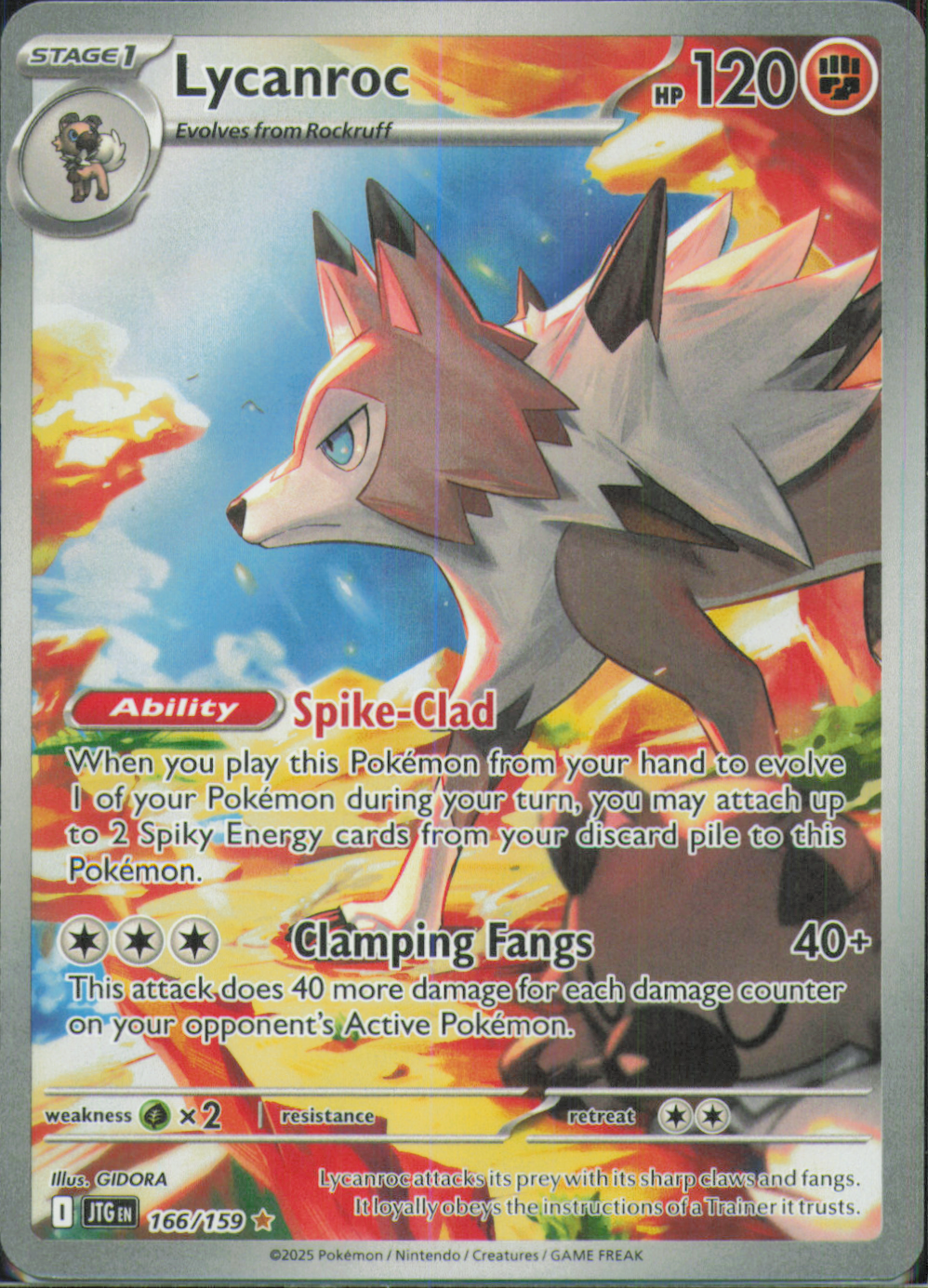Lycanroc Illustration Rare SV09: Journey Together 166/159 NM