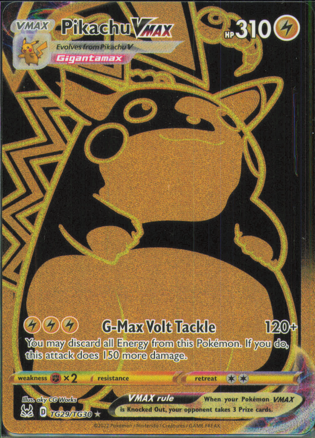 Pikachu VMAX Ultra Rare SWSH11: Lost Origin Trainer Gallery TG29/TG30 NM
