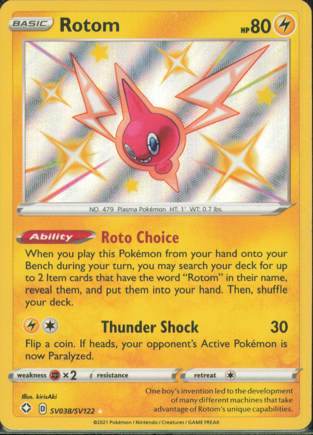 Rotom Shiny Holo Rare Shining Fates: Shiny Vault SV038/SV122 NM