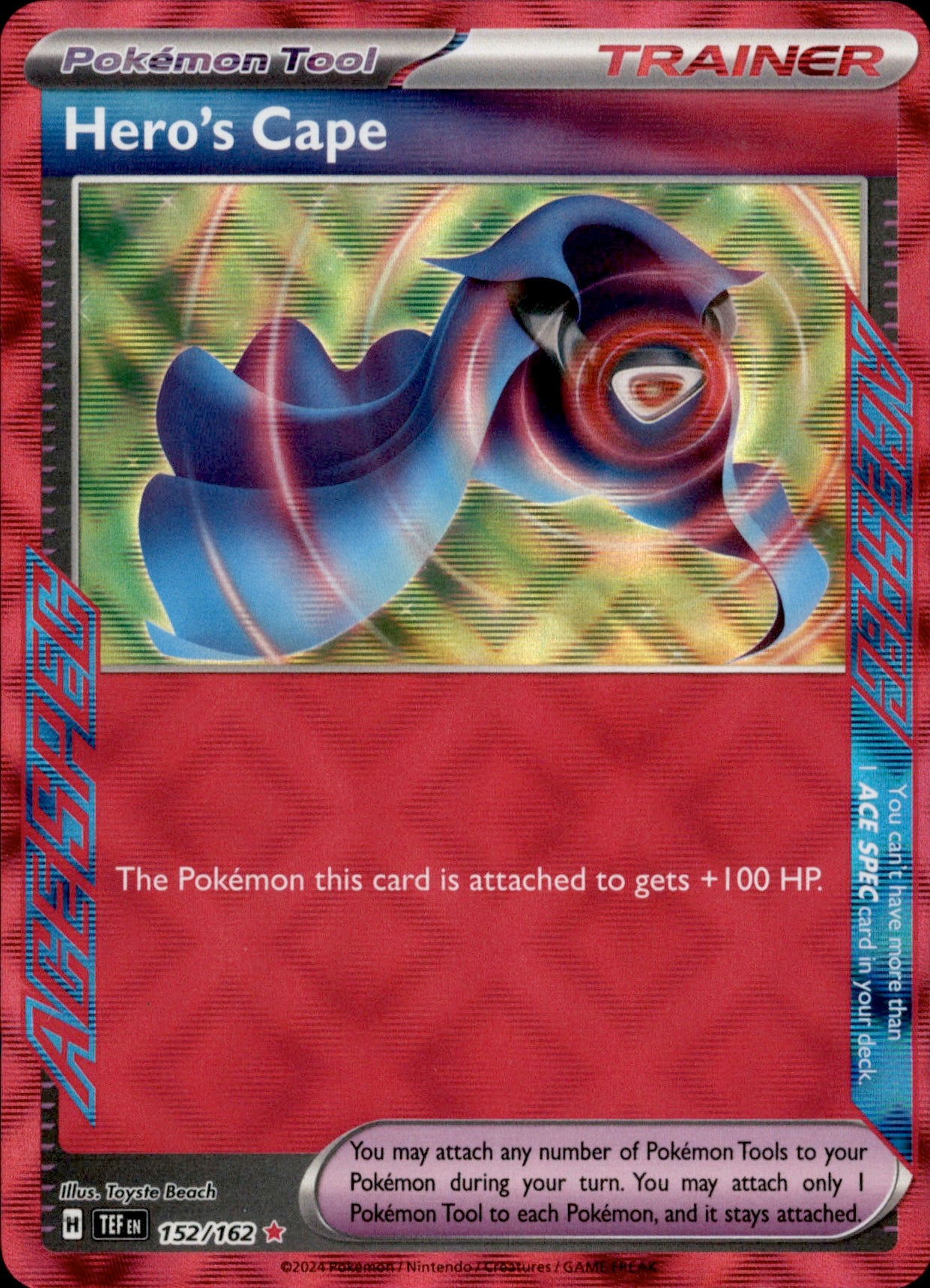 Hero's Cape ACE SPEC Rare SV05: Temporal Forces 152/162 NM