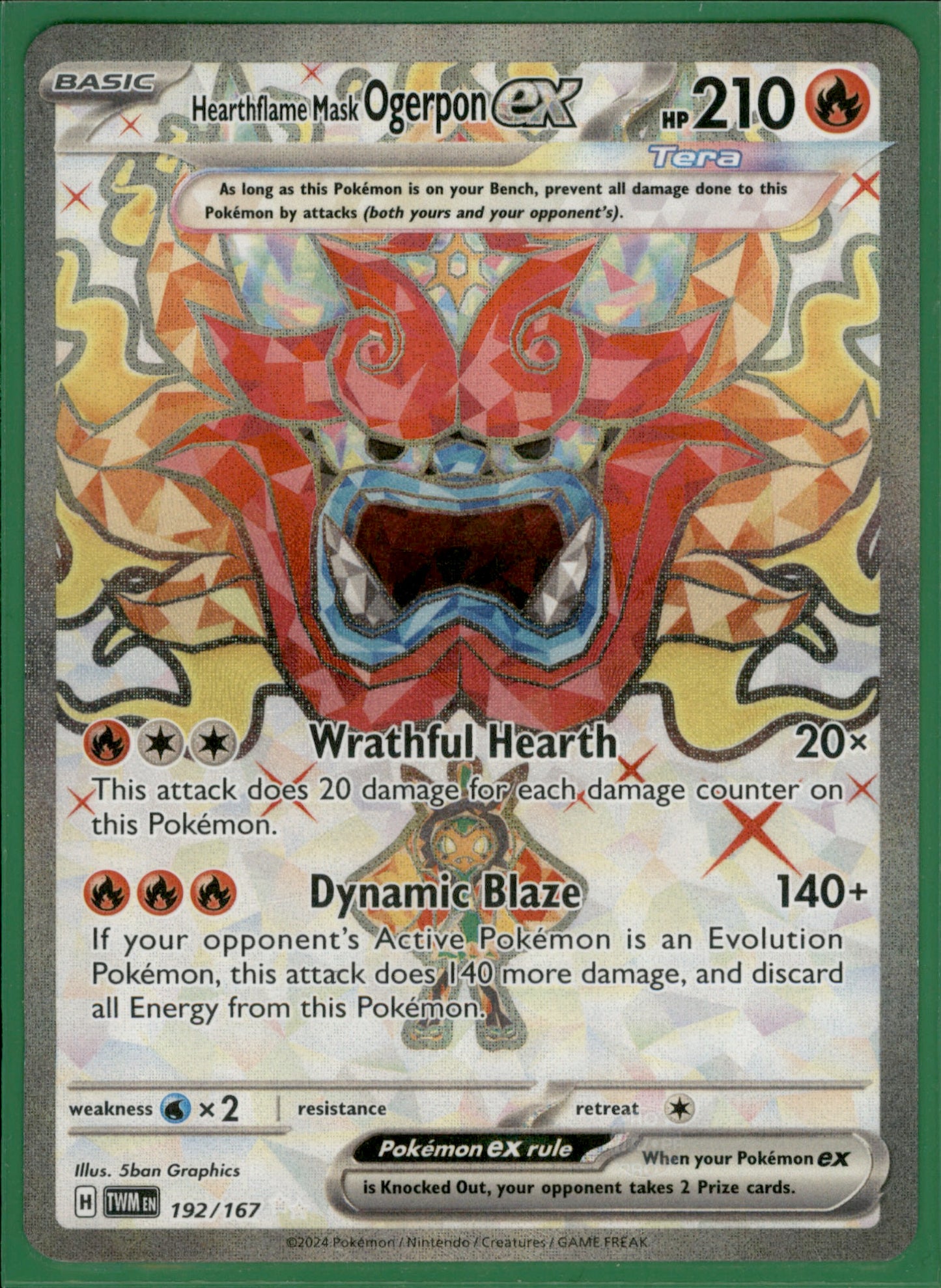 Hearthflame Mask Ogerpon ex Ultra Rare SV06: Twilight Masquerade 192/167 NM