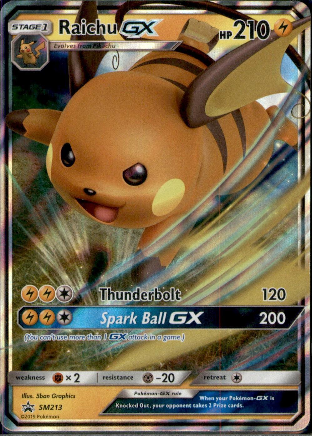 Raichu GX Promo SM Promos SM213 NM