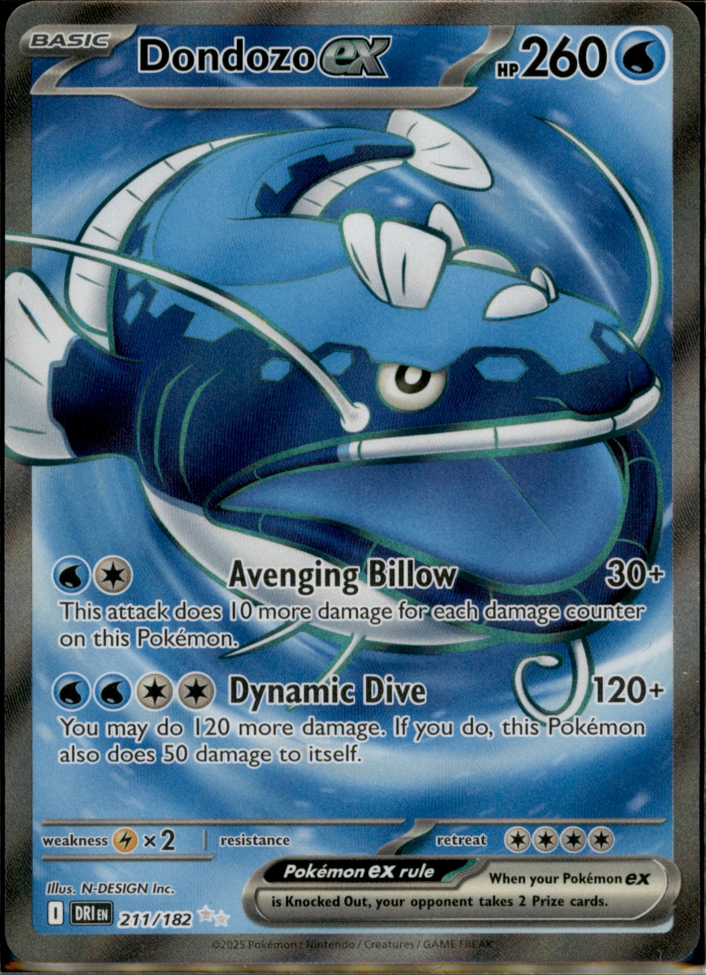 Dondozo ex Ultra Rare SV10: Destined Rivals 211/182 NM