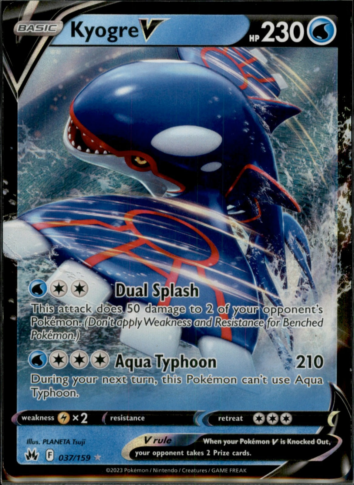 Kyogre V Ultra Rare SWSH: Crown Zenith 037/159 NM