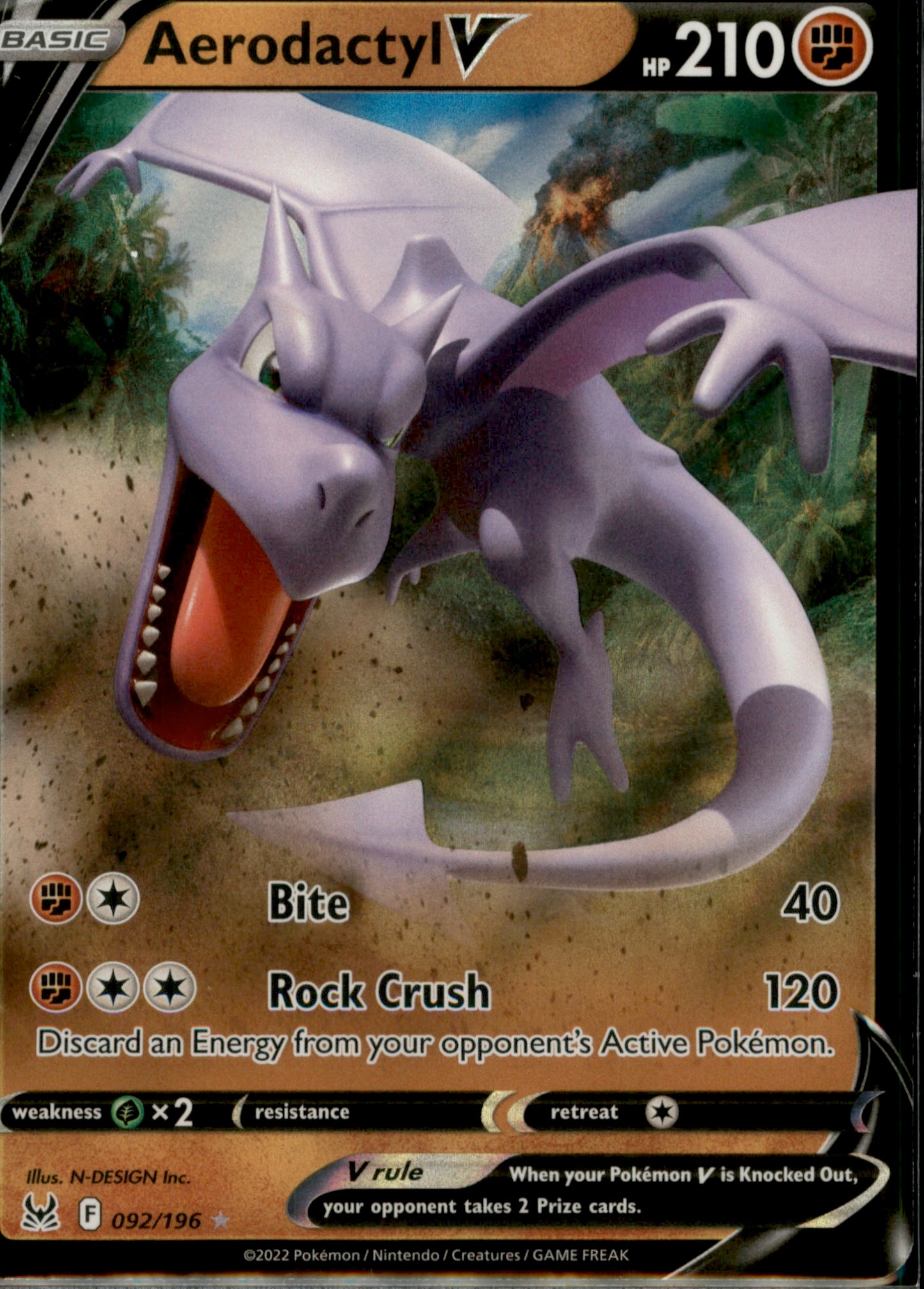 Aerodactyl V Ultra Rare SWSH11: Lost Origin 092/196 NM