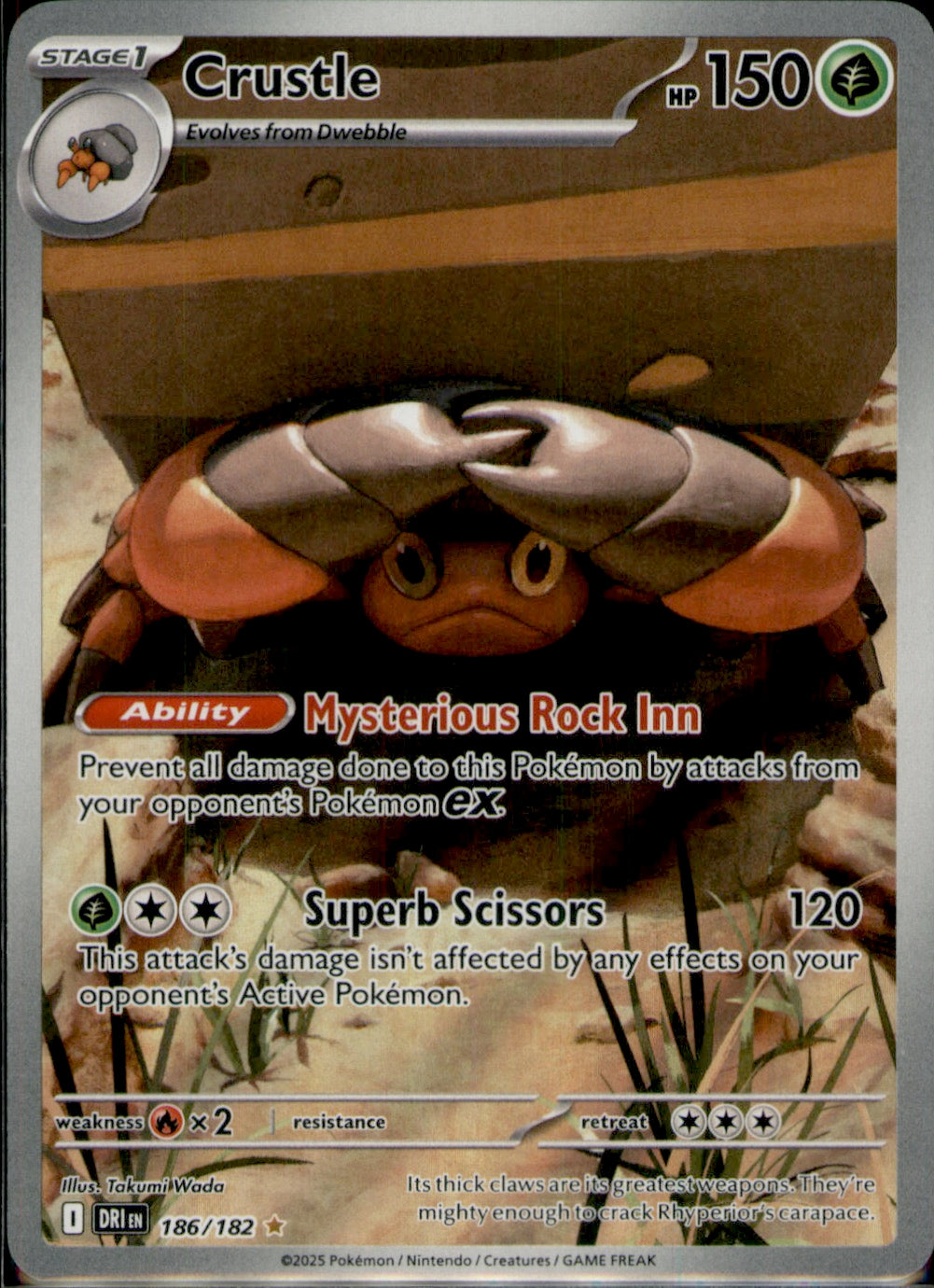 Crustle Illustration Rare SV10: Destined Rivals 186/182 NM