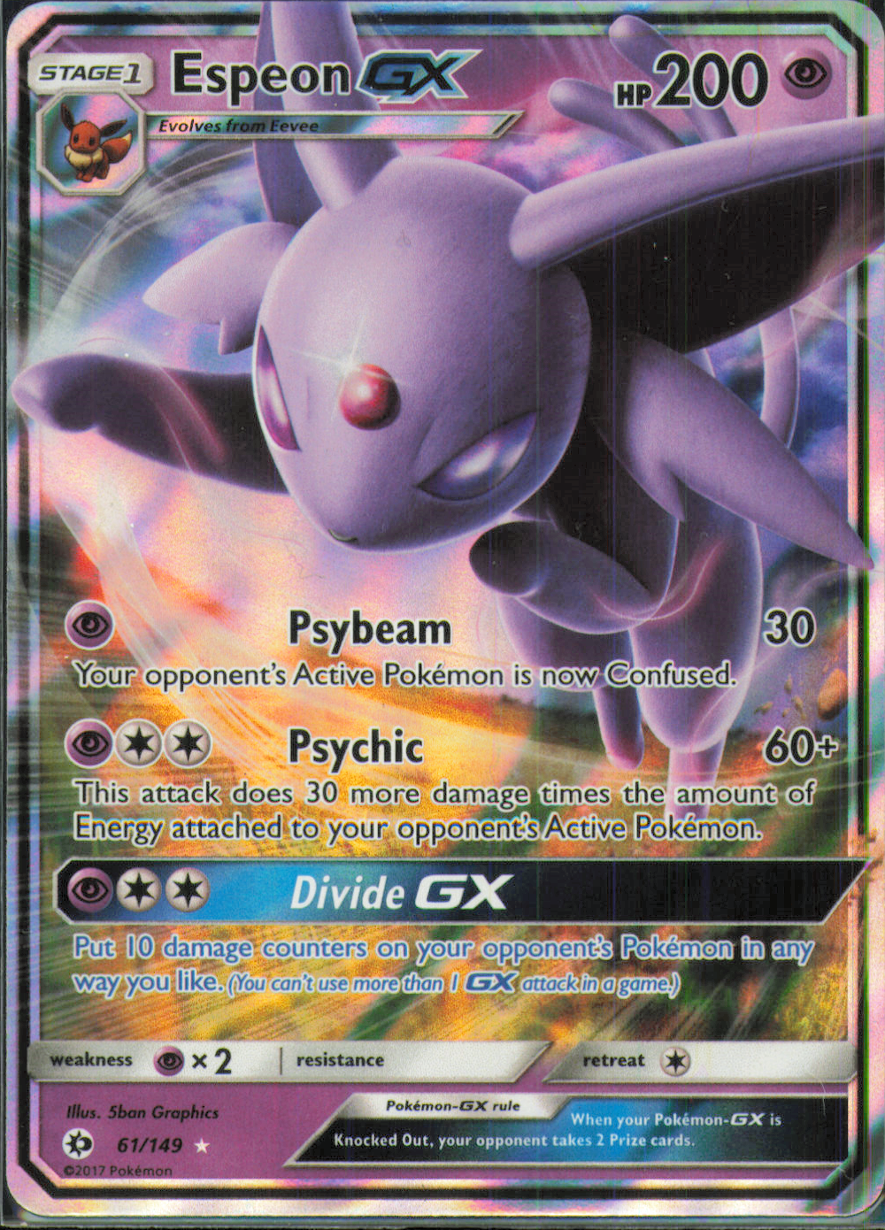 Espeon GX Ultra Rare SM Base Set 61/149 NM
