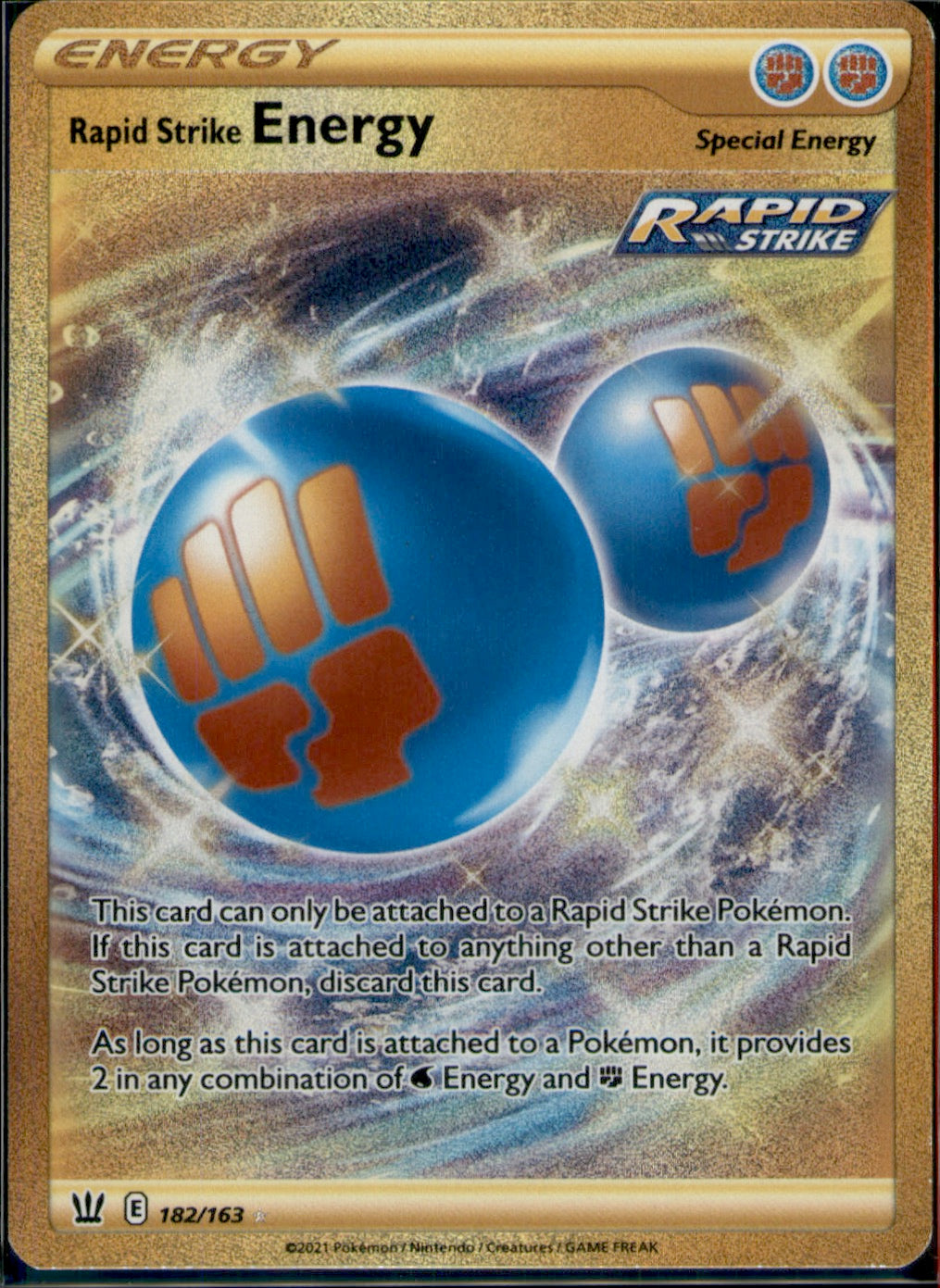 Rapid Strike Energy (Secret) Secret Rare SWSH05: Battle Styles 182/163 NM