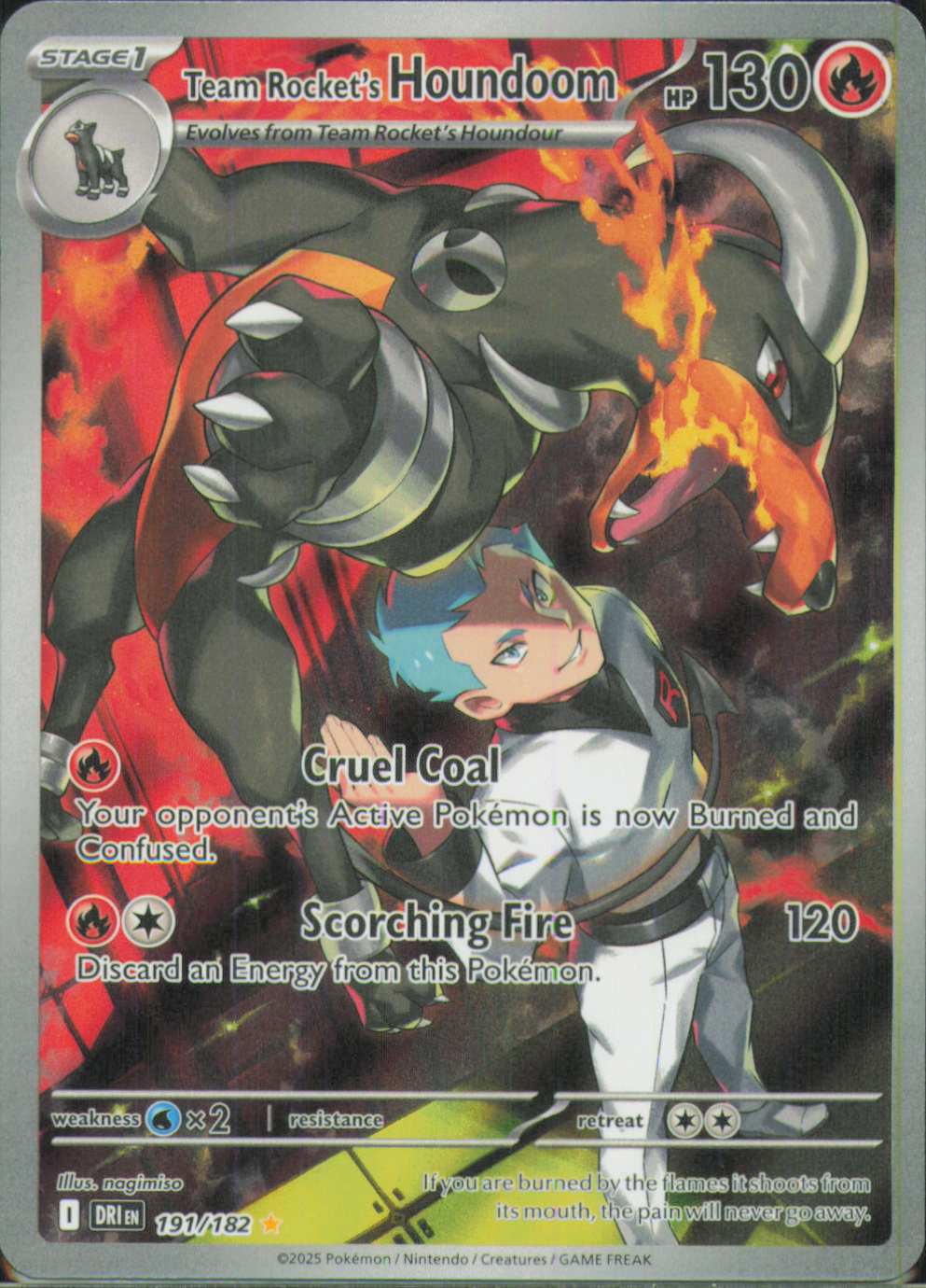 Team Rocket's Houndoom Illustration Rare SV10: Destined Rivals 191/182 NM