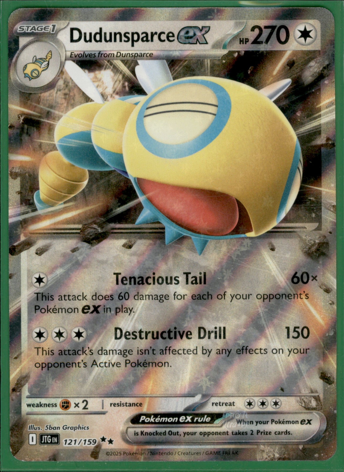 Dudunsparce ex Double Rare SV09: Journey Together 121/159 NM