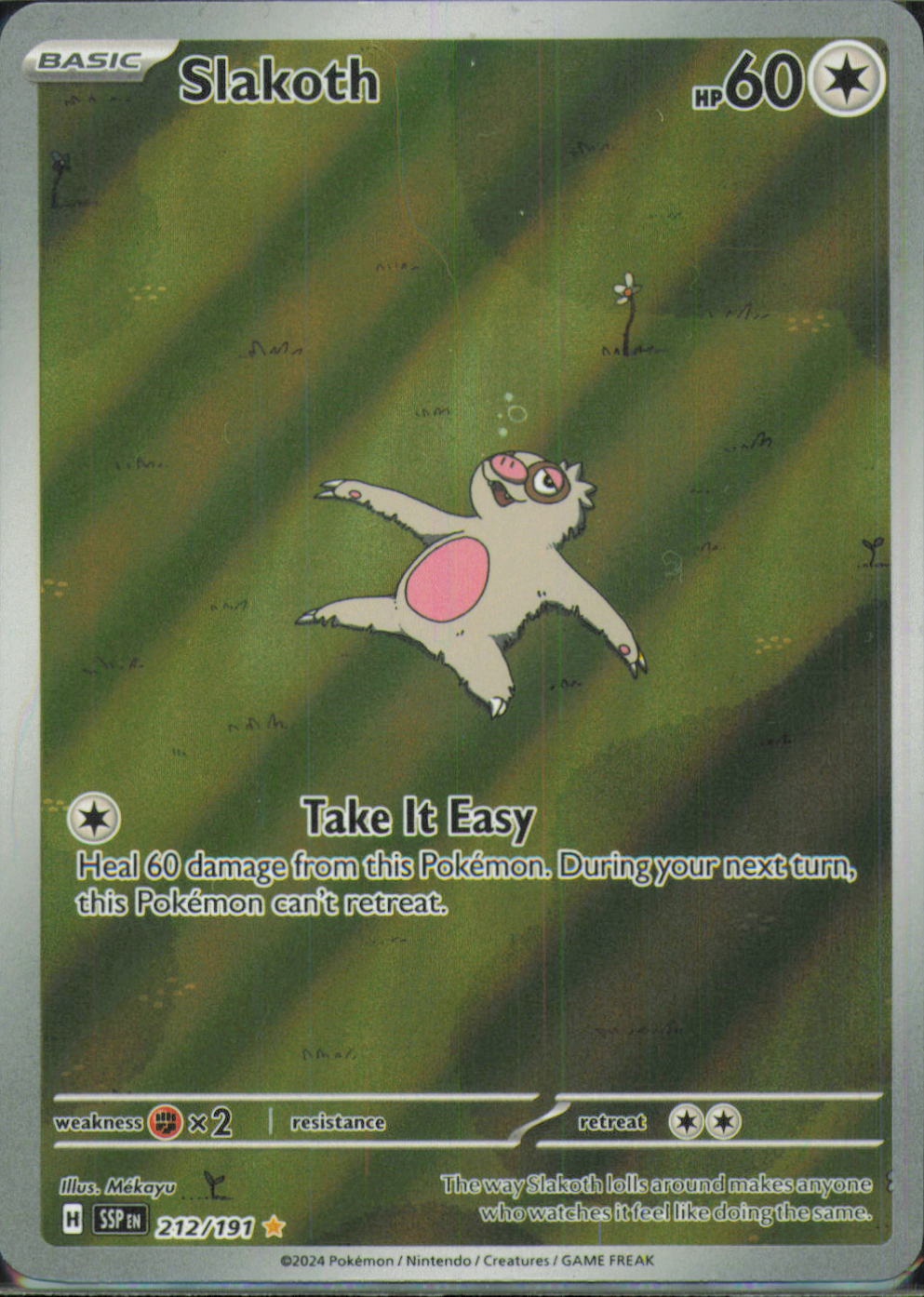 Slakoth Illustration Rare SV08: Surging Sparks 212/191 NM