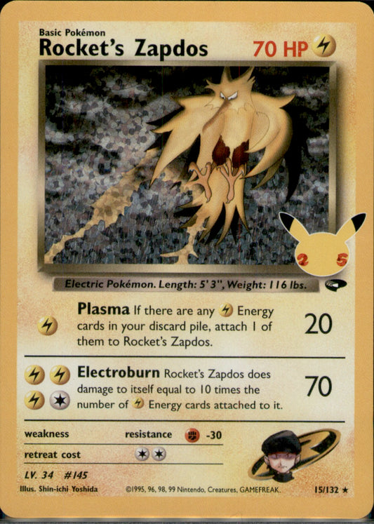 Rocket's Zapdos Classic Collection Celebrations: Classic Collection 15/132 NM