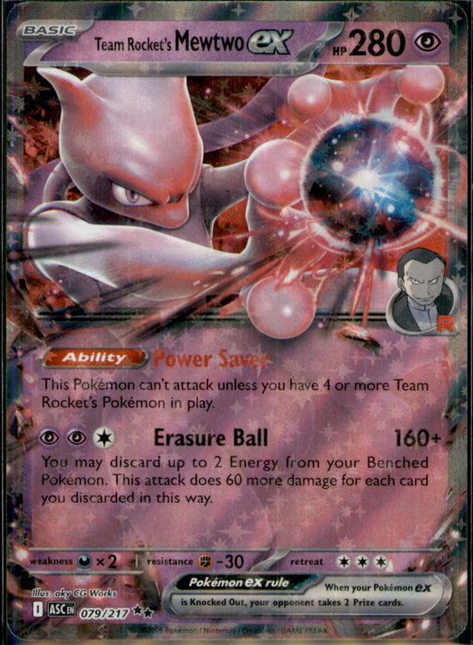 Team Rocket's Mewtwo ex Double Rare ME: Ascended Heroes 079/217 NM