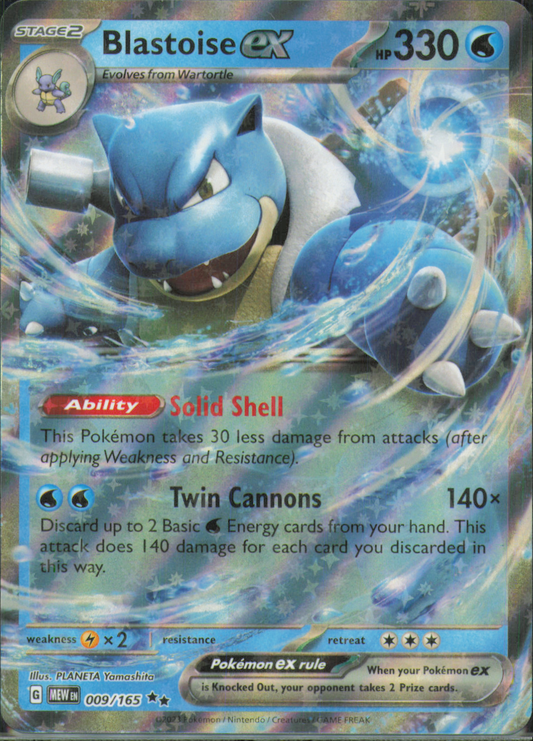 Blastoise ex Double Rare SV: Scarlet & Violet 151 009/165 NM
