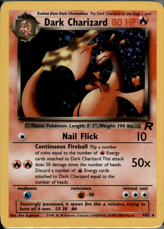 Dark Charizard (4) Holo Rare Team Rocket 04/82 LP
