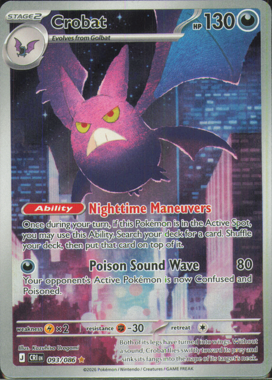 Crobat Illustration Rare ME04: Chaos Rising 093/086 NM