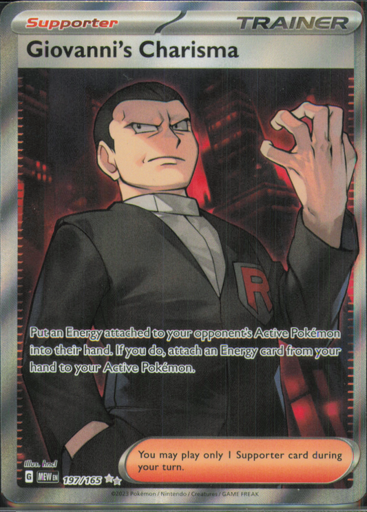 Giovanni's Charisma Ultra Rare SV: Scarlet & Violet 151 197/165 NM