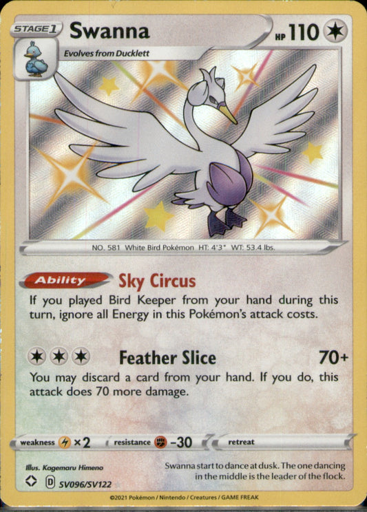 Swanna Shiny Holo Rare Shining Fates: Shiny Vault SV096/SV122 NM