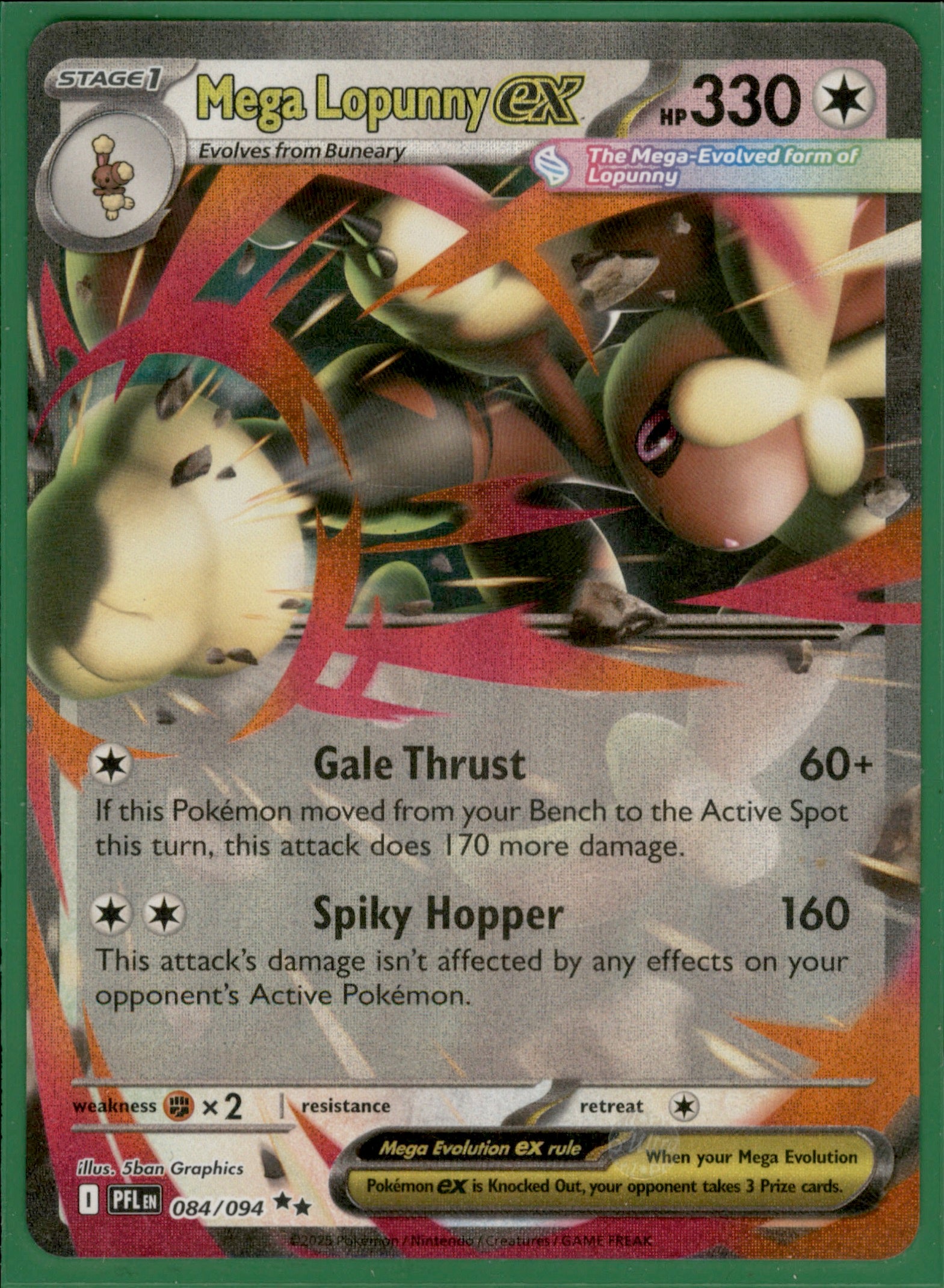 Mega Lopunny ex - Double Rare ME02: Phantasmal Flames 084/094 NM