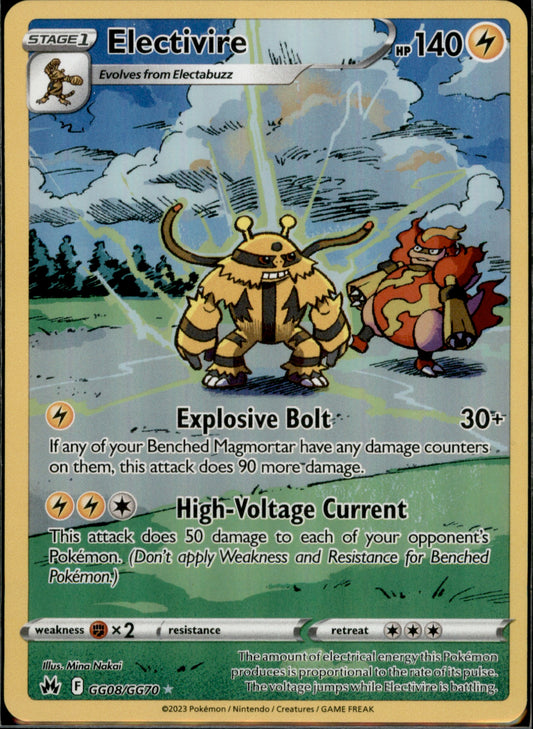 Electivire Ultra Rare Crown Zenith: Galarian Gallery GG08/GG70 NM