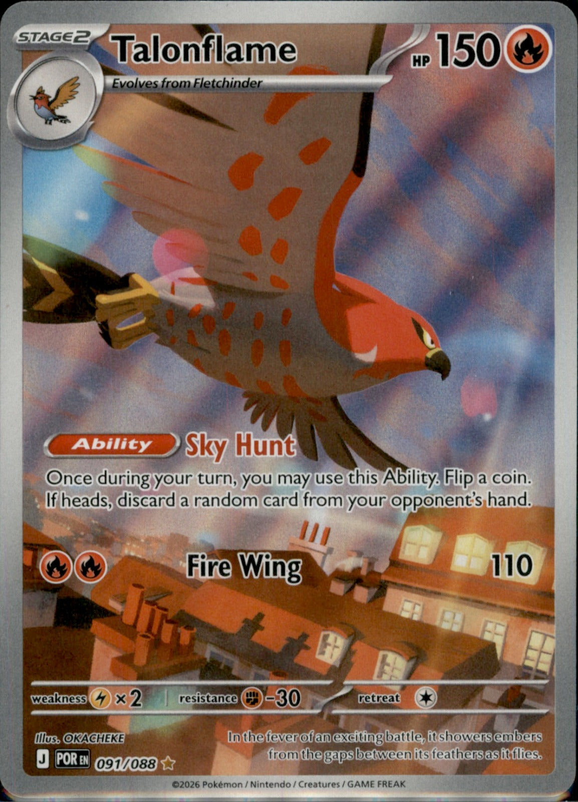 Talonflame Illustration Rare ME03: Perfect Order 091/088 NM