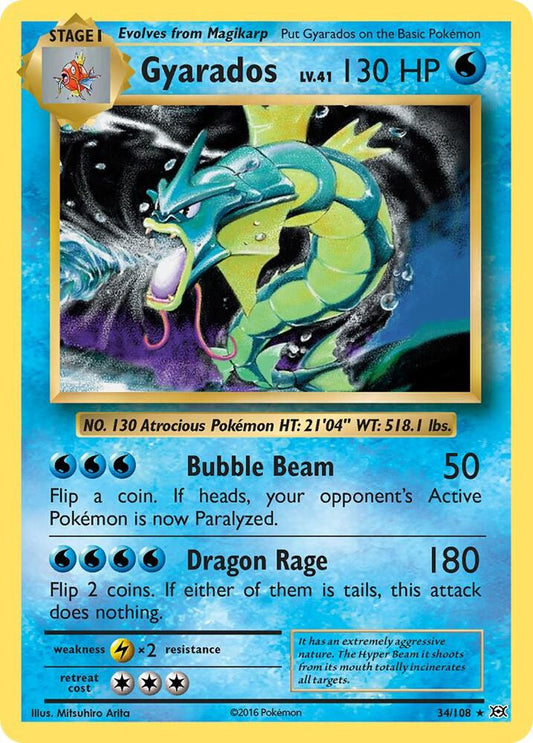 Gyarados Holo Rare XY - Evolutions 34/108 MP (Back)