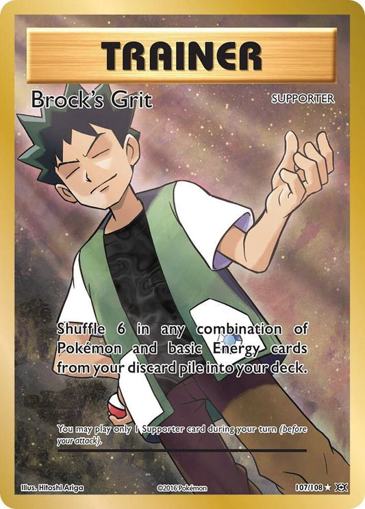 Brock's Grit (Full Art) Ultra Rare XY - Evolutions 107/108 NM (Back)