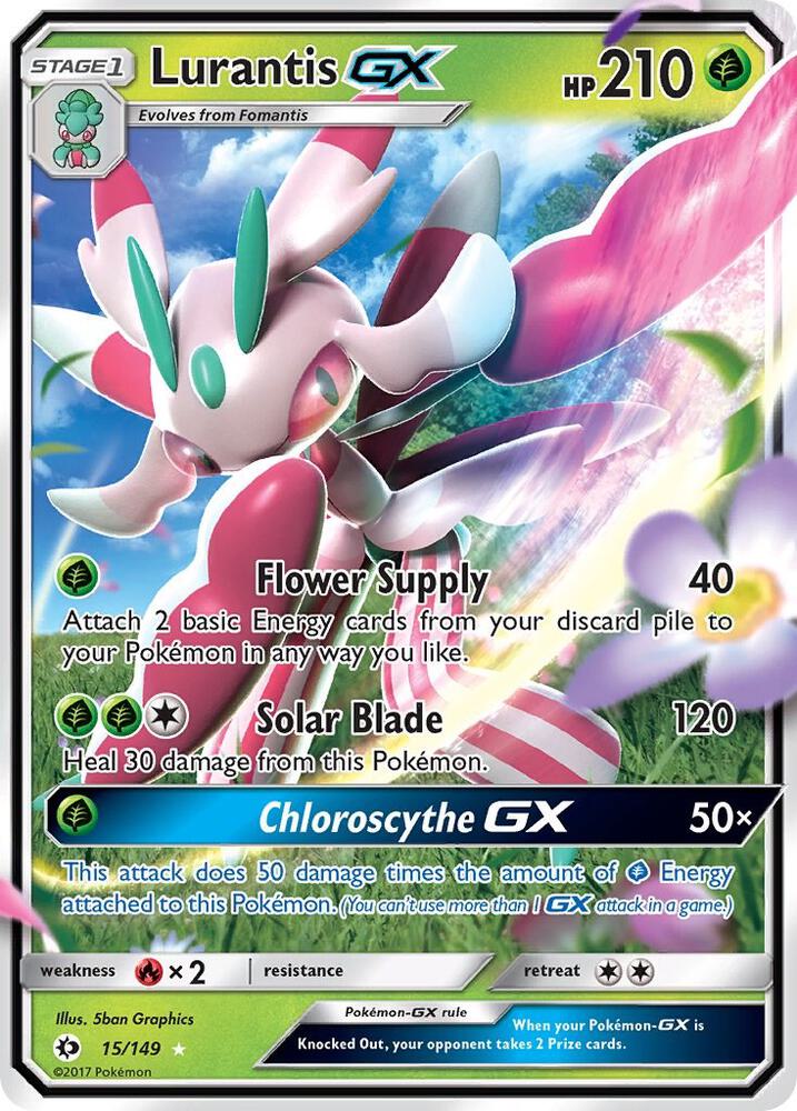 Lurantis GX Ultra Rare SM Base Set 15/149 NM (Back)