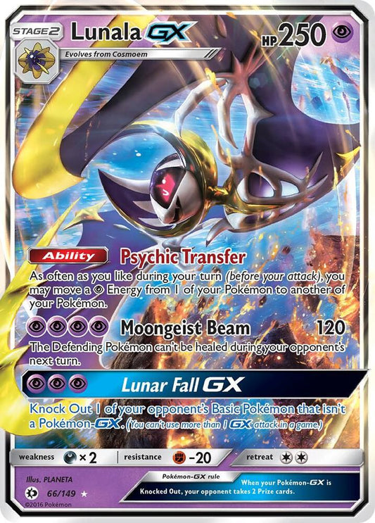 Lunala GX Ultra Rare SM Base Set 66/149 NM (Back)