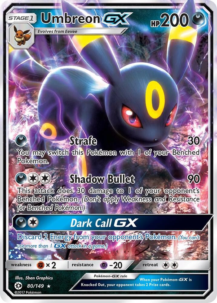 Umbreon GX Ultra Rare SM Base Set 80/149 NM