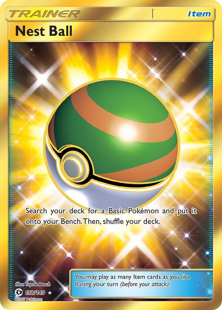 Nest Ball (Secret) Secret Rare SM Base Set 158/149 NM (Back)