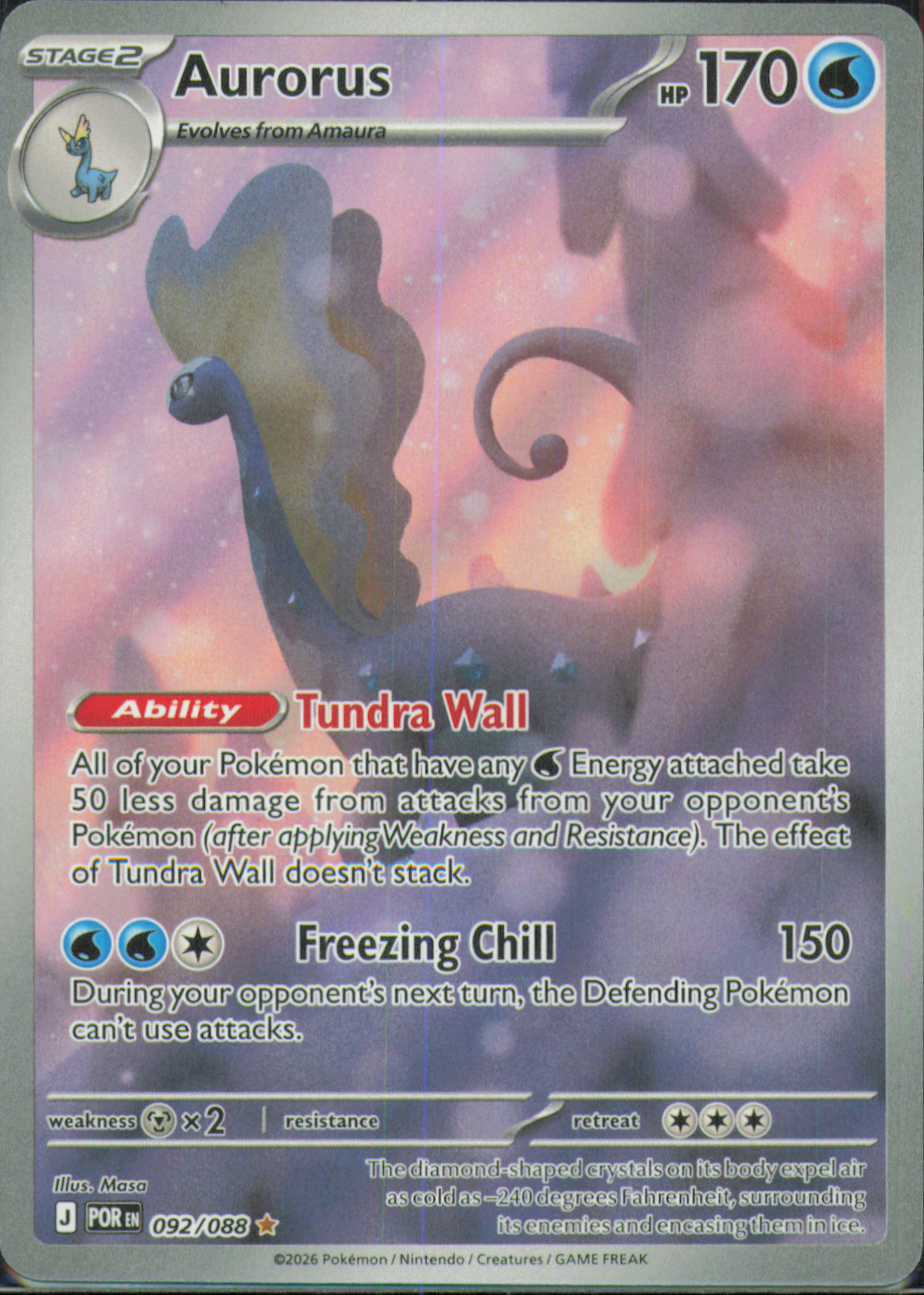 Aurorus Illustration Rare ME03: Perfect Order 092/088 NM