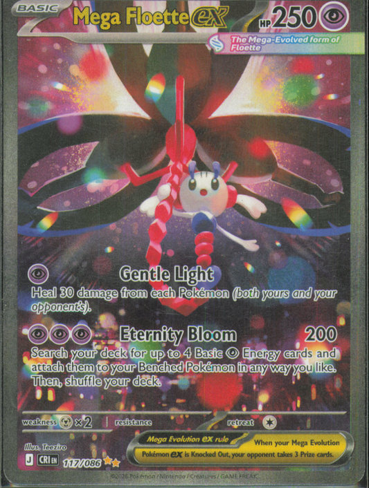 Mega Floette ex Special Illustration Rare ME04: Chaos Rising 117/086 NM