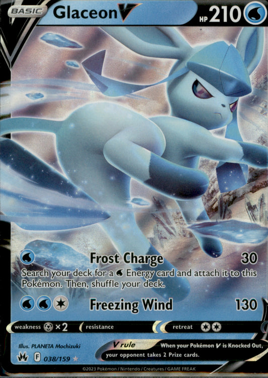 Glaceon V Ultra Rare Crown Zenith 038/159 NM