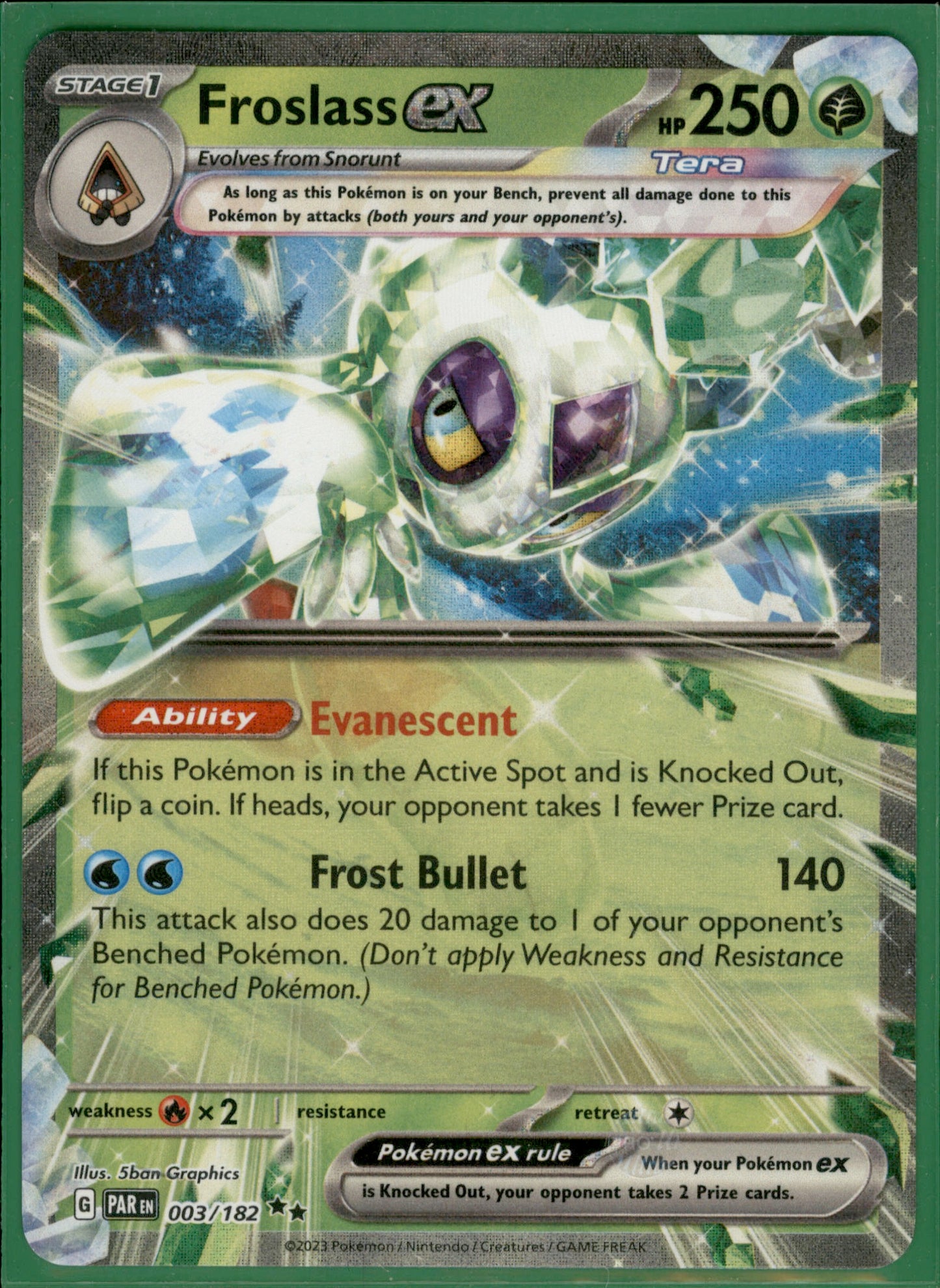 Froslass ex Double Rare SV04: Paradox Rift 003/182 NM