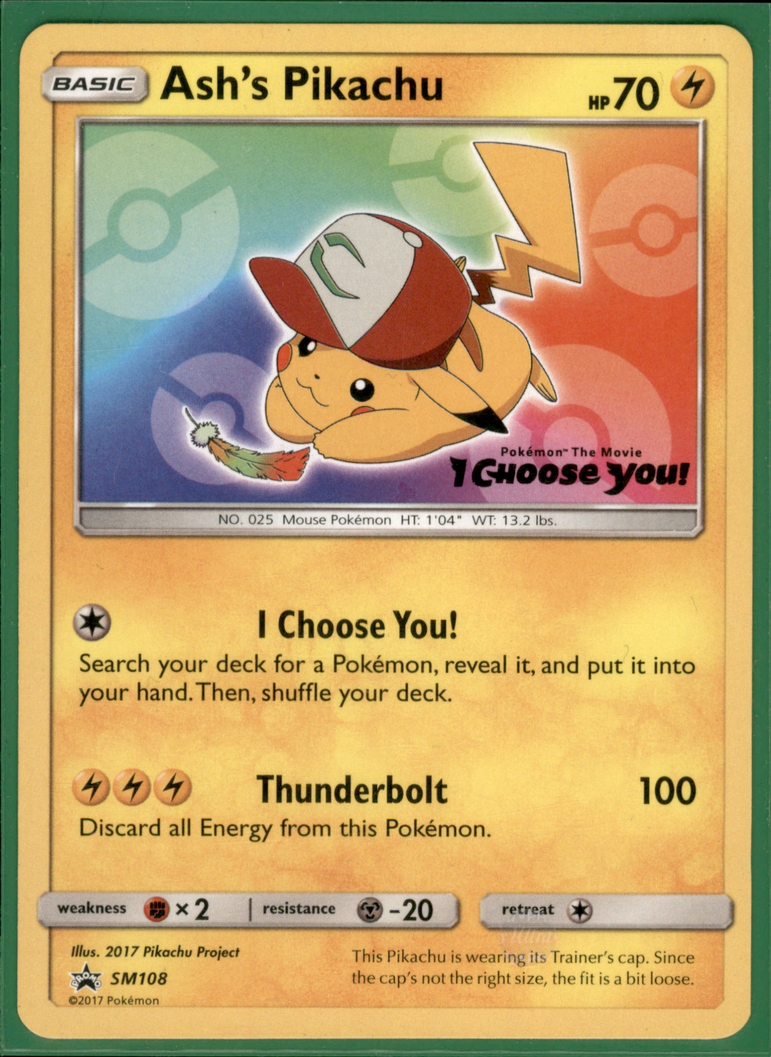Ash's Pikachu Promo SM Promos SM108 NM