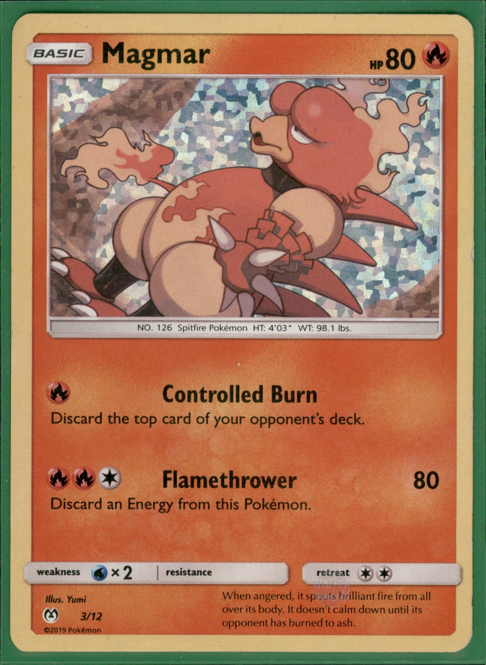Magmar - 3/12 Promo McDonald's Promos 2019 003/012 NM